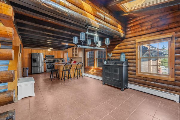 Interior, Kitchen, Stainless Steel Appliances, Wooden Beams, Wooden Walls