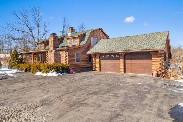 Attached, Exterior, Facade, Log Home