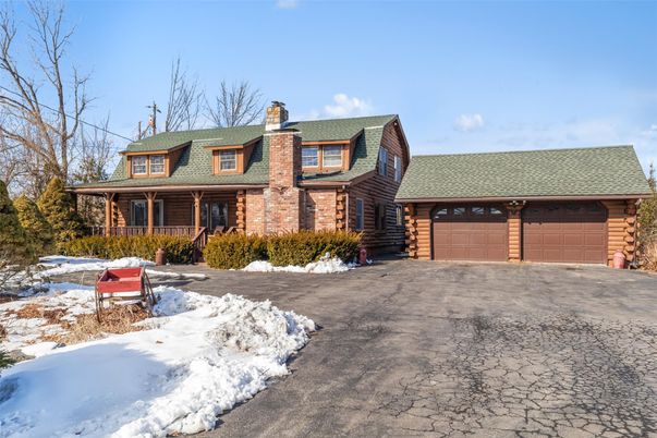 Attached, Exterior, Facade, Log Home