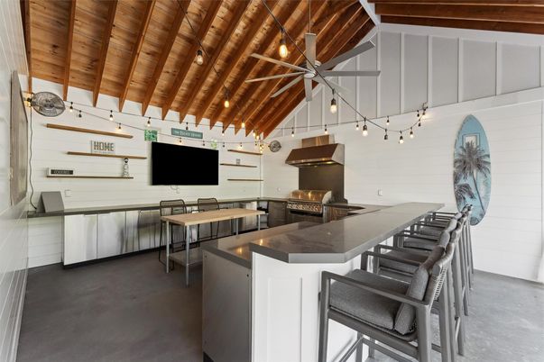 Interior, Kitchen, Pendant Lights, Stainless Steel Appliances, Wooden Beams, Wooden Ceilings