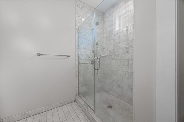 Bathroom, Glass Shower, Interior, Marble Walls