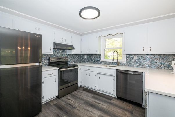 Interior, Kitchen, Stainless Steel Appliances, Wood Texture Flooring