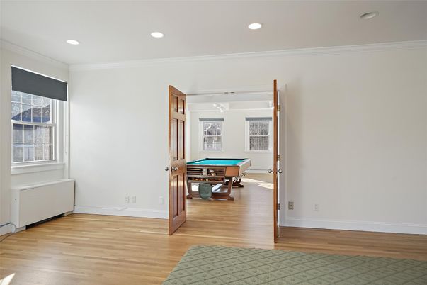 Billiard Table, Game Room, Interior, Recessed Lighting, Wood Texture Flooring