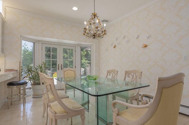 Chandelier, Dining room, Interior, Recessed Lighting