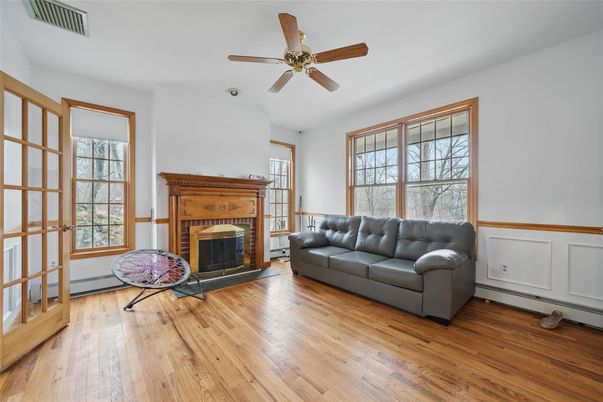 Fireplace, Interior, Wood Texture Flooring