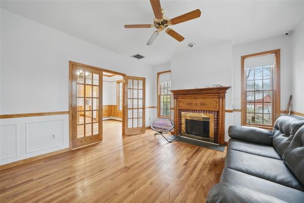 Fireplace, Interior, Wood Texture Flooring