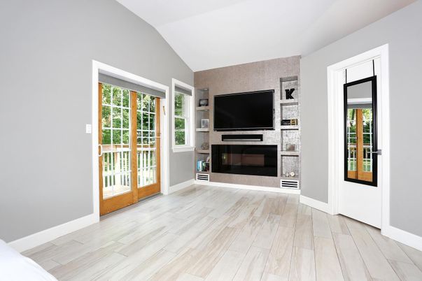 Empty room, Fireplace, Interior, Wood Texture Flooring