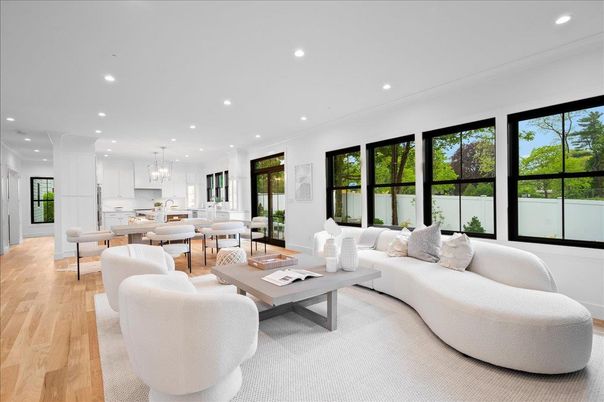 Dining room, Interior, Kitchen, Living room, Pendant Lights, Recessed Lighting, Wood Texture Flooring