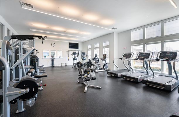 Fitness Equipment, Gym, Interior, Recessed Lighting