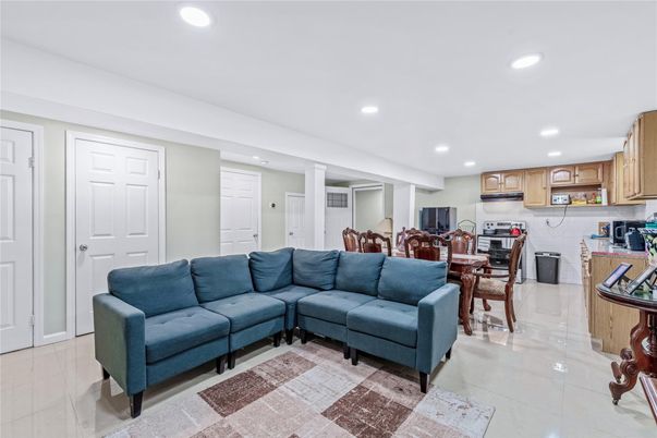 Dining room, Interior, Kitchen, Living room, Recessed Lighting