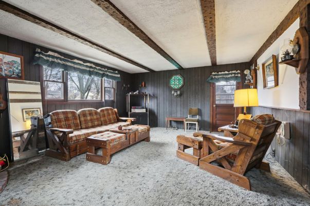Interior, Living room, Wooden Beams, Wooden Walls