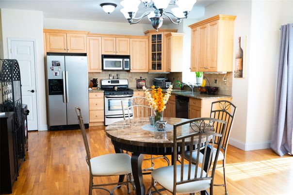 Chandelier, Dining room, Interior, Kitchen, Wood Texture Flooring
