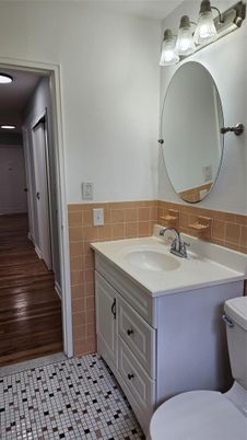 Bathroom, Dual Sink Vanities, Interior, Wood Texture Flooring