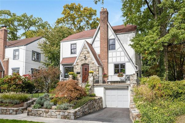 Attached, Exterior, Facade, Brick Facade, Tudor Revival