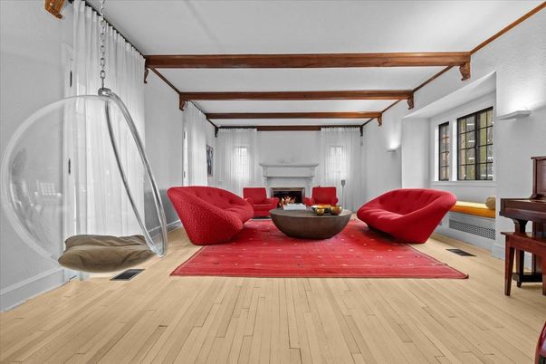 Fireplace, Interior, Piano, Wooden Beams, Wood Texture Flooring