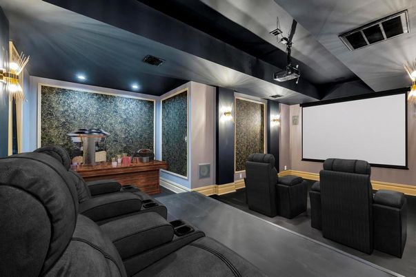 Home Theatre Room, Interior, Projection Screen, Recessed Lighting, Theatre Room