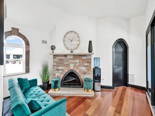 Fireplace, Interior, Wood Texture Flooring