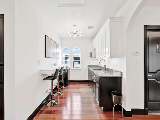 Interior, Kitchen, Pendant Lights, Wood Texture Flooring