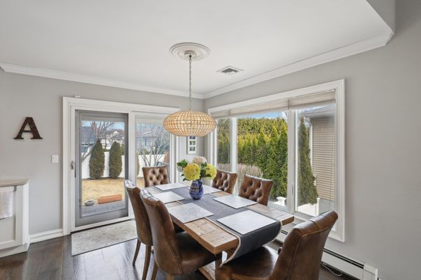 Chandelier, Dining room, Interior, Pendant Lights, Wood Texture Flooring