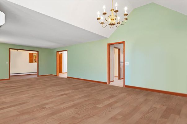 Chandelier, Empty room, Interior, Wood Texture Flooring