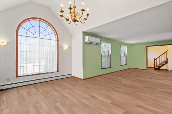 Chandelier, Empty room, Interior, Wood Texture Flooring