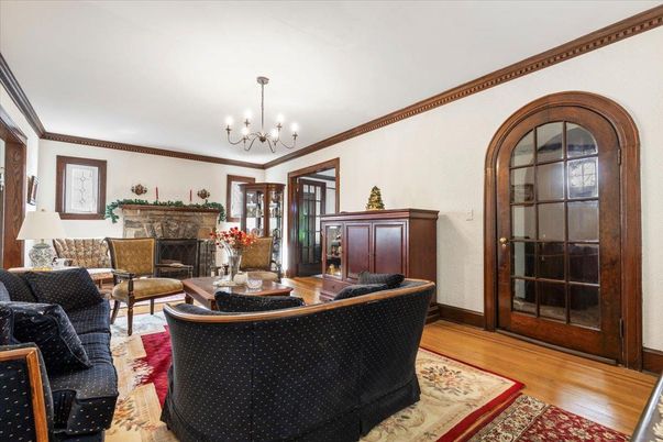Chandelier, Fireplace, Interior, Living room, Wood Texture Flooring