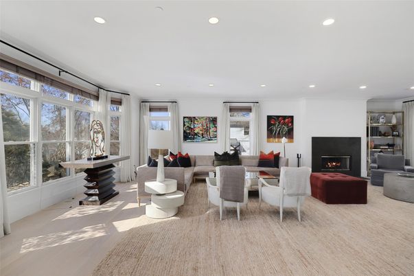 Fireplace, Interior, Living room, Recessed Lighting