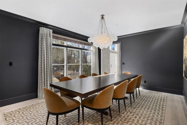 Chandelier, Dining room, Interior, Wood Texture Flooring