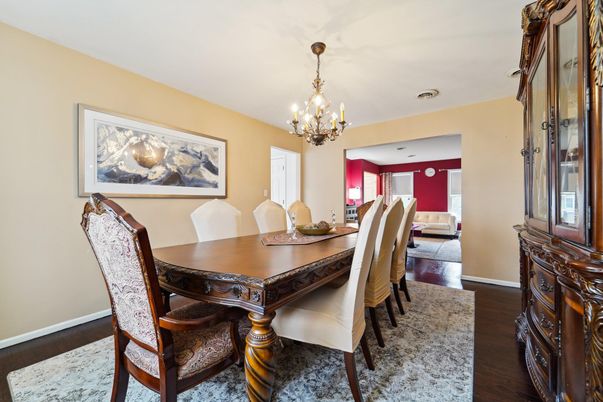Chandelier, Dining room, Interior, Wood Texture Flooring