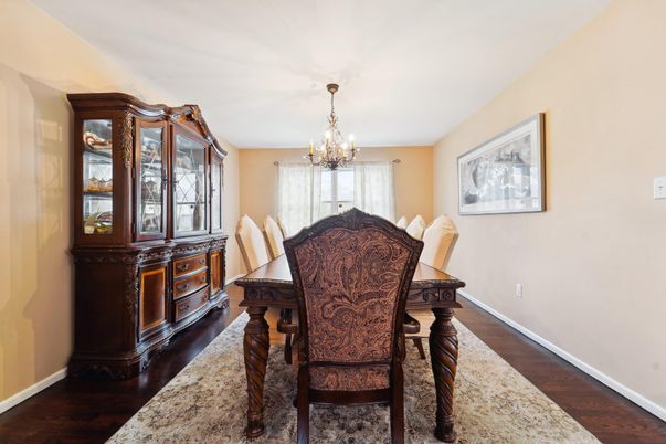 Chandelier, Dining room, Interior, Wood Texture Flooring