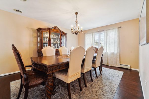 Chandelier, Dining room, Interior, Wood Texture Flooring