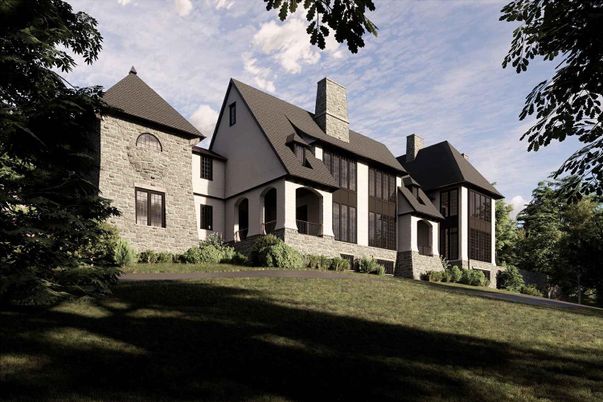 Backyard, Exterior, Facade, Tudor Revival