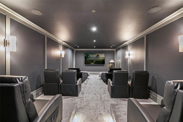 Home Theatre Room, Interior, Projection Screen, Recessed Lighting, Theatre Room