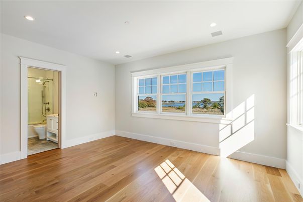 Bathroom, Empty room, Interior, Recessed Lighting, Wood Texture Flooring
