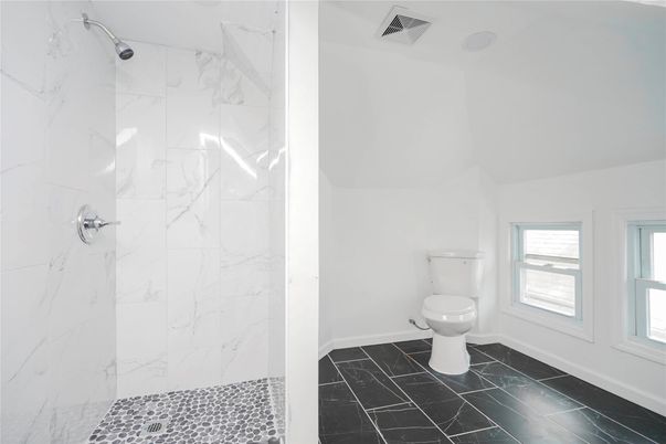 Bathroom, Glass Shower, Interior, Marble Walls