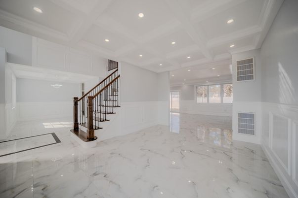 Empty room, Interior, Marble, Recessed Lighting