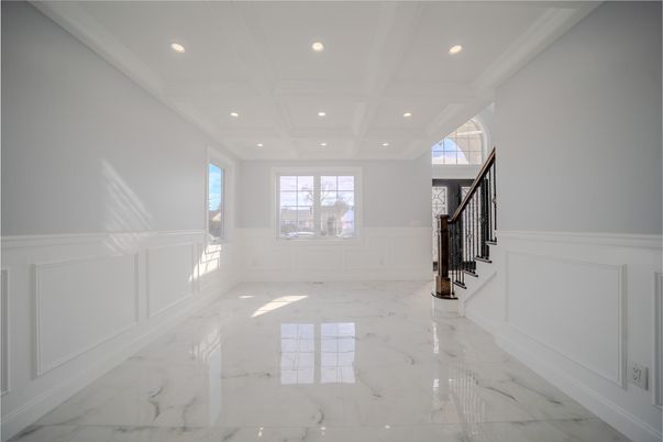 Empty room, Interior, Marble, Recessed Lighting