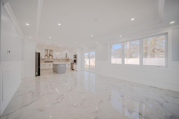 Interior, Kitchen, Marble, Pendant Lights, Recessed Lighting