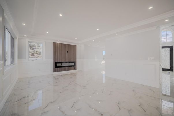 Empty room, Interior, Marble, Recessed Lighting