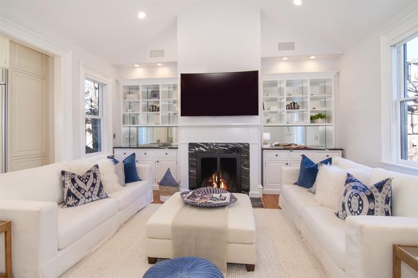 Fireplace, Interior, Living room, Recessed Lighting