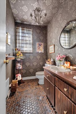 Bathroom, Chandelier, Interior