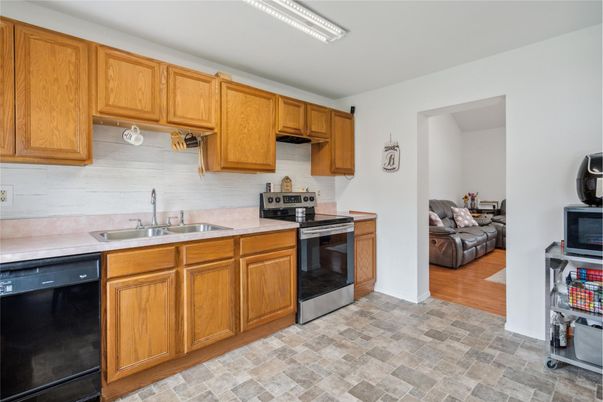 Interior, Kitchen, Stainless Steel Appliances, Wood Texture Flooring