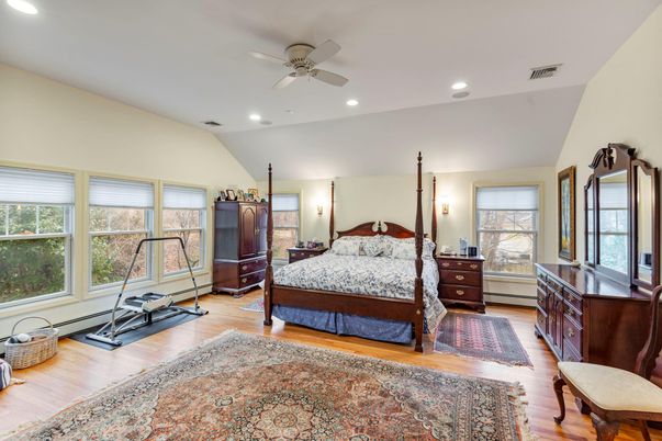 Bedroom, Fitness Equipment, Interior, Recessed Lighting, Wood Texture Flooring
