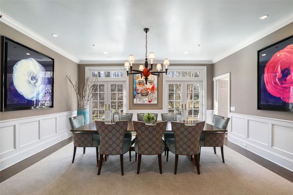 Chandelier, Dining room, Interior, Recessed Lighting