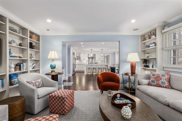 Interior, Kitchen, Living room, Pendant Lights, Recessed Lighting, Stainless Steel Appliances, Wood Texture Flooring