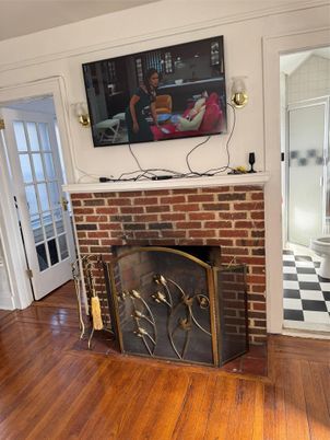 Fireplace, Interior, Stone Walls, Wood Texture Flooring