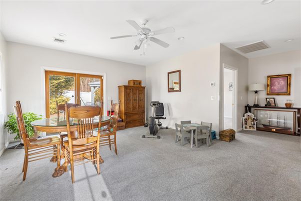 Dining room, Fitness Equipment, Interior, Recessed Lighting