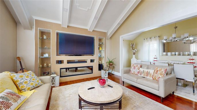 Dining room, Fireplace, Interior, Living room, Wood Texture Flooring