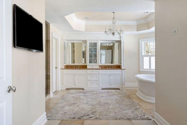 Bathroom, Chandelier, Dual Sink Vanities, Free Standing Baths, Interior