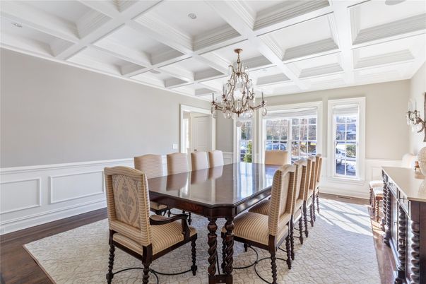 Chandelier, Dining room, Interior, Wood Texture Flooring